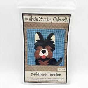 The Whole Country Caboodle Yorkshire Terrier Dog Precut Fused Appliqué 9" Block